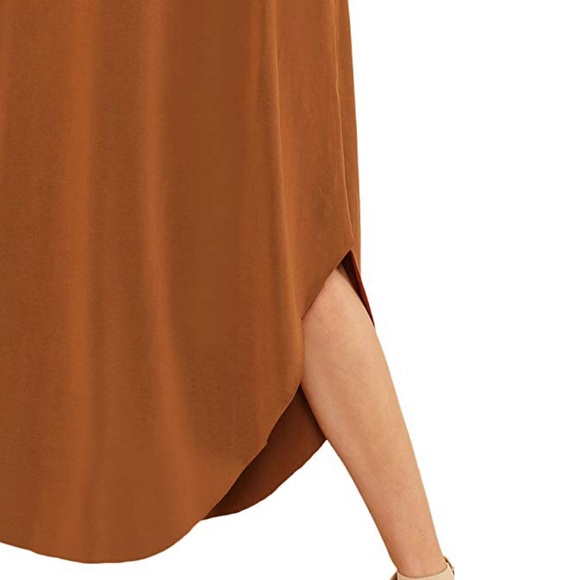 Jacinta Pretty In Rust Midi Asymmetrical Hem Dress - Picture 4 of 5